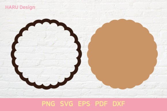 Download Scallop Shape Circle Frame Sign Label - Premium Resources