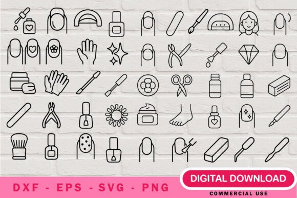 Download Nail Salon Outlines SVG - Salon Collection