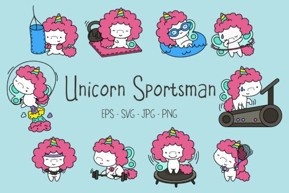 Download Cute Kawaii Unicorn Sportsman Clipart - Sportsman Collection