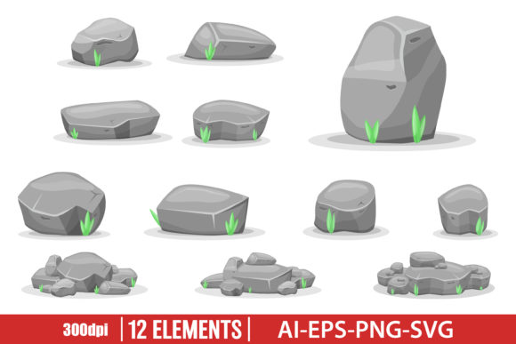 Download Boulder Stones Clipart Set - Stones Collection