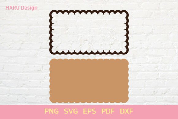 Download Scallop Shape Rectangle Frame Sign Label - Premium Resources