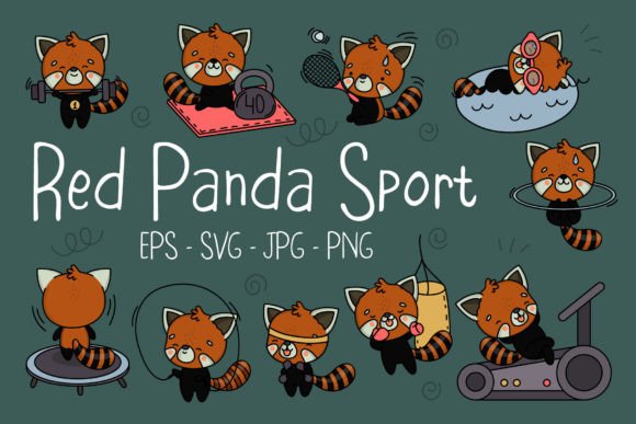 Download Cartoon Red Panda Sportsman Collection - Sportsman Collection