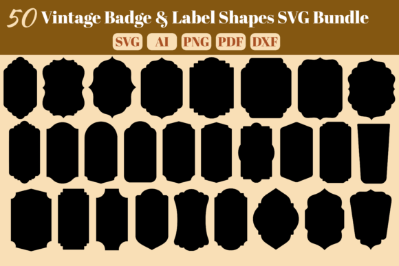 Download 50 Vintage Badge &amp; Label Shapes SVG - Shape Collection